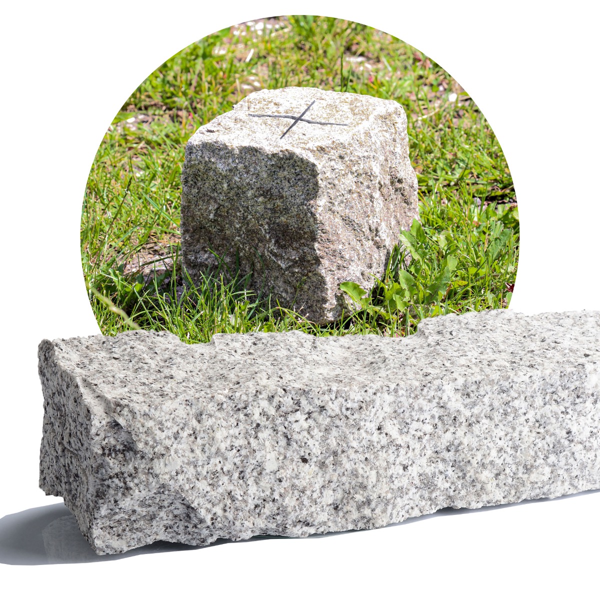 ongebruikt Integreren Serie van Granit Grenzstein 10-12x10-12x50-55 cm mit Kreuz kaufen